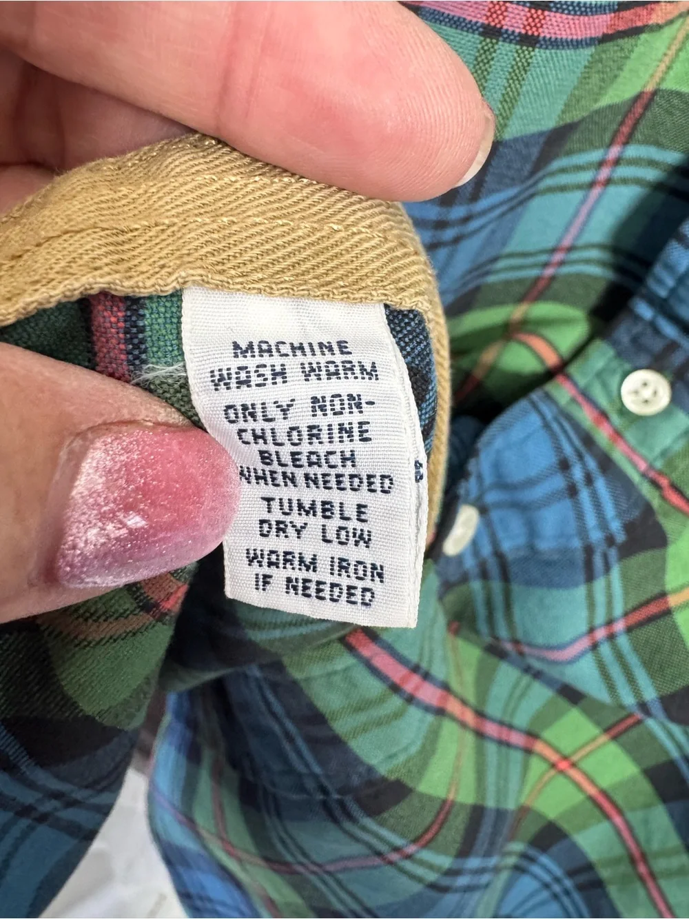 Ralph Lauren Green & Blue Plaid Button-Down Shirt - Picture 4 of 6